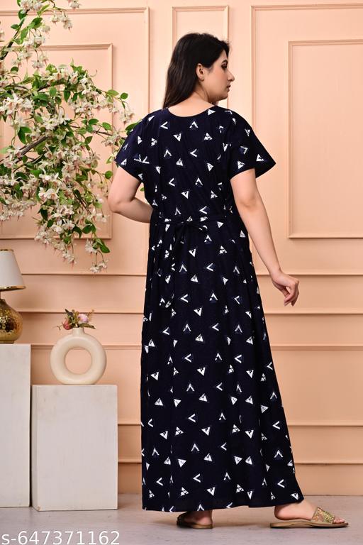 Women Premium quality cotton Emboidery nighty , Cotton Nighty short sleeve, Printed maxi, Nightdress, Nighty, Maxi, Gown, Sleepwear, Ladies nighty - amamestyle