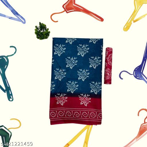 ETHNIC PURE COTTON MULMUL SAREE WITH BLOUSE - amamestyle