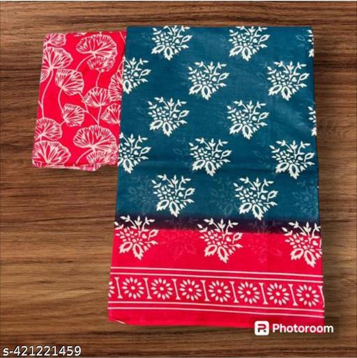 ETHNIC PURE COTTON MULMUL SAREE WITH BLOUSE - amamestyle