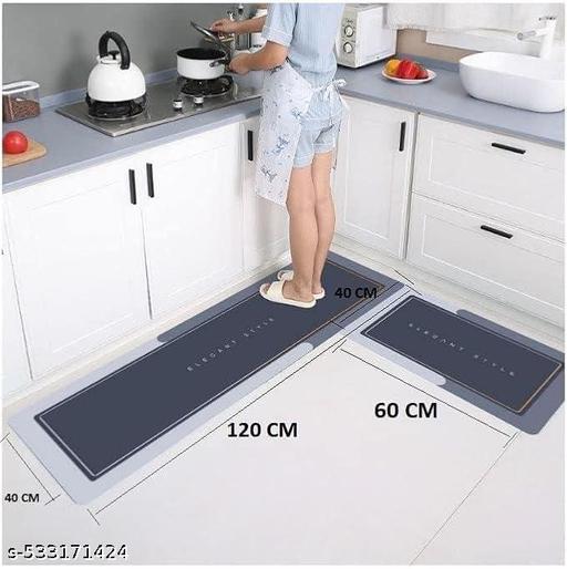 2 Pcs Kitchen Mats, Waterproof Memory Foam Kitchen Rugs, Standing Desk Mat Floor Mats, Comfort Runner Rug Carpets for Kitchen Floor, Sink (120 * 40 cm, 40 * 60 cm) Kitchen Rugs 2 Piece Set - Anuloria 