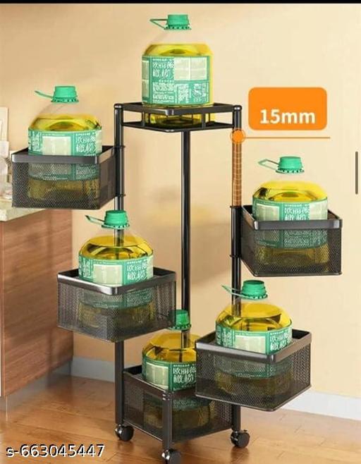 NEXANEST 5Tier Rolling Kitchen Storage Trolley | Kitchen Utility Cart with Wheels for Pantry & Home Organization - Anuloria 