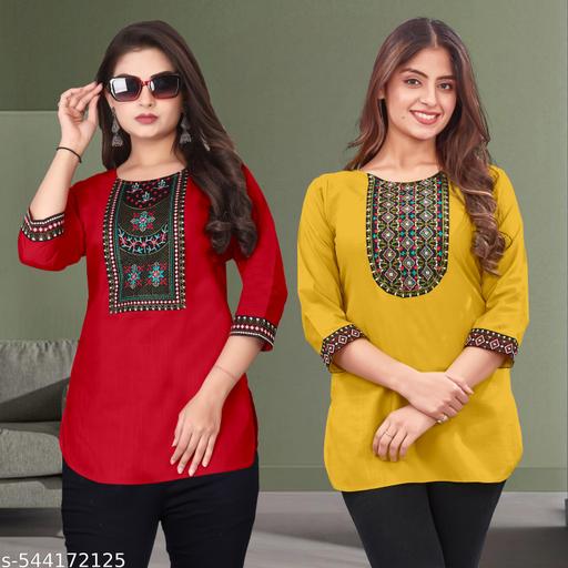Women's Short Kurti New Trendy Short Kurti For Girls - Myshopic 