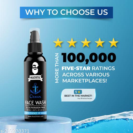 Ocean Face Wash for Men | Fight Acne & Pimples, Brighten Skin, Clears Dirt, Oil Control, Refreshing Feel - Multi-Action Formula | 100 ml - Triffystore 