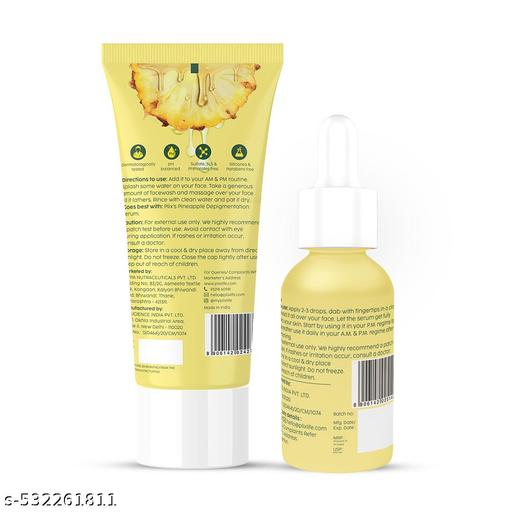 5% Pineapple Face Wash/Cleanser And Serum Mini Combo for Pigmentation & Dark Spots, Dullness, Reveal l Brighter, Even Toned Complexion l All Skin Types - Triffystore 