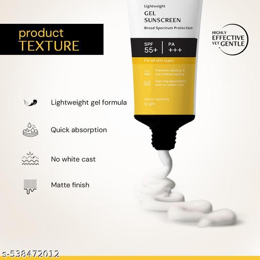Hydration & Defense Combo: Oil-Free Moisturizer & No White Cast Spf 55+ | Get Glowing Skin With Sun Protection | No White Cast & Lightweight | Pack Of 2, All - Triffystore 
