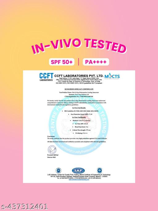 Watermelon Cooling Sunscreen, In-Vivo Tested SPF 50+ PA++++, With Hyaluronic - 50g - Triffystore 