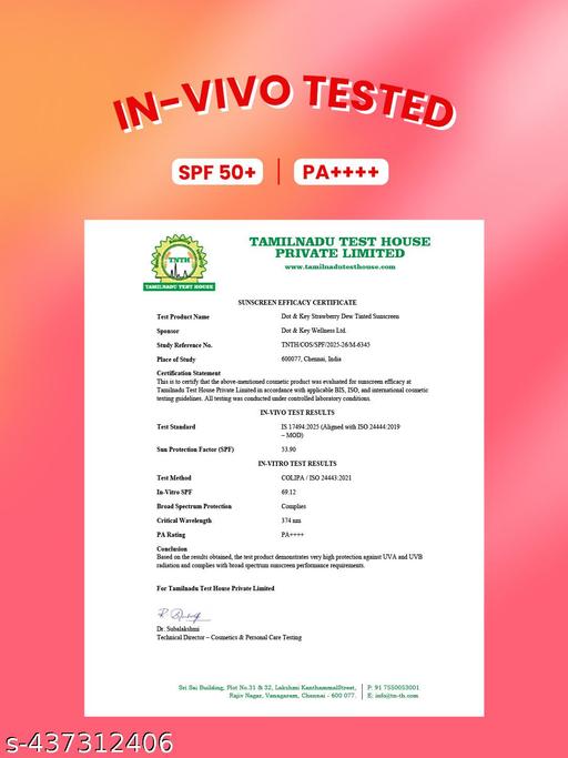 Strawberry Dew Tinted Sunscreen In-Vivo Tested SPF 50+ PA++++ Daily Wear 50ml Porcelain 01 - Triffystore 