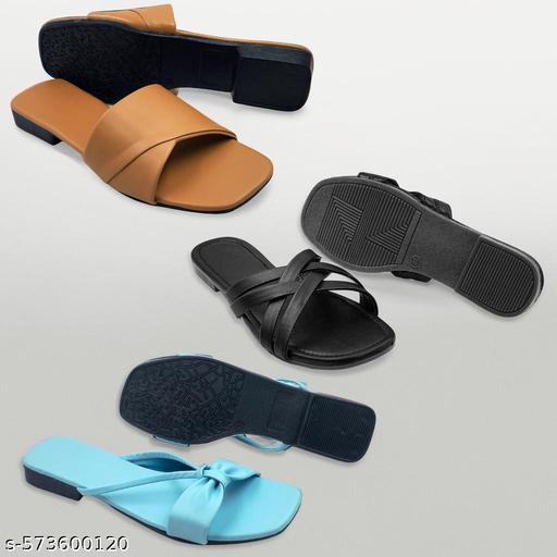 Affordable Combo of Women’s Flat Slippers | Stylish Everyday Wear - Triffystore 