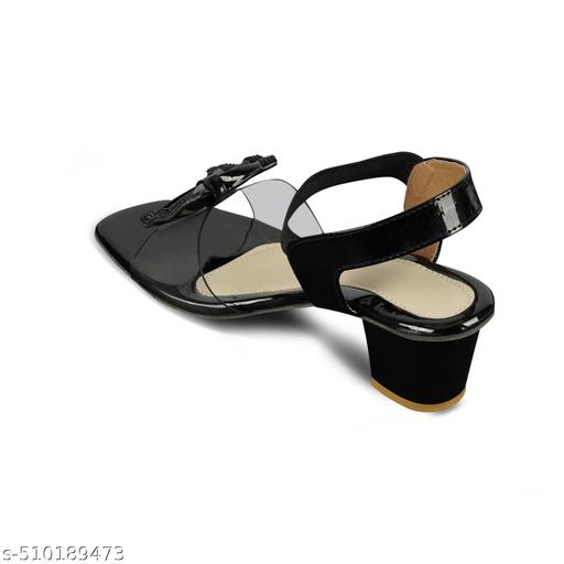 Women Fashion Sandal | Transparent Fancy Heels for Women | Bridal Sandals for Women | Ethnic Footwear for Women | Slip On Fancy Sandals for Women | Crystal Block High Heel Sandal - Triffystore 