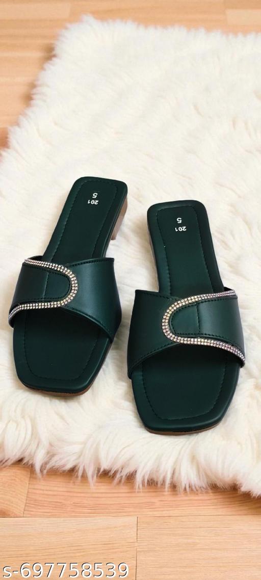  Combo green=black New Design Casual UNIQE  FULLY Comfortable Women's Flat  - Triffystore 