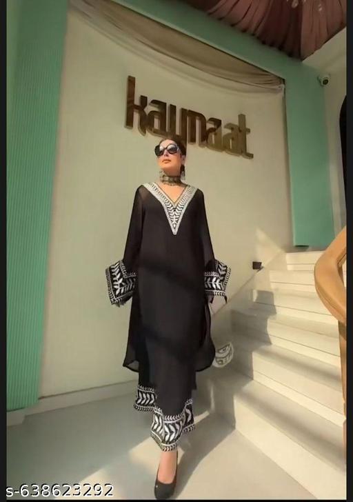 Fancy Embroidery Work Kurti With Plaza - Triffystore 