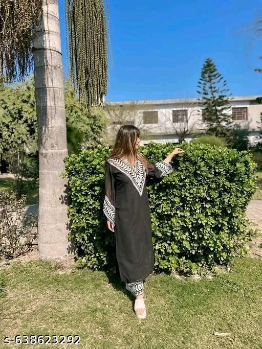 Fancy Embroidery Work Kurti With Plaza - Triffystore 