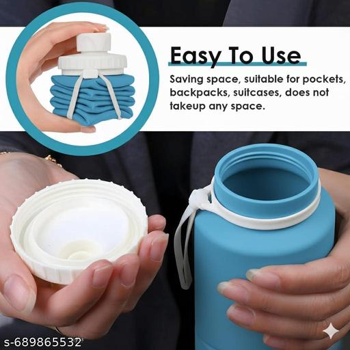 Folding Silicone Sports Water Bottle | Collapsible, Lightweight & BPA-Free | Easy-to-Carry Travel Water Bottle for Sports, Gym, Hiking & Outdoor Use - Nayizan