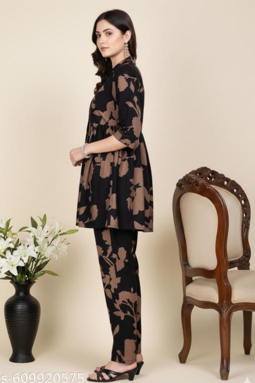Digital Printed Designer Top And Pent CO-ORD SET For Women And Girls. Bottom And Top wear. - Triffystore 
