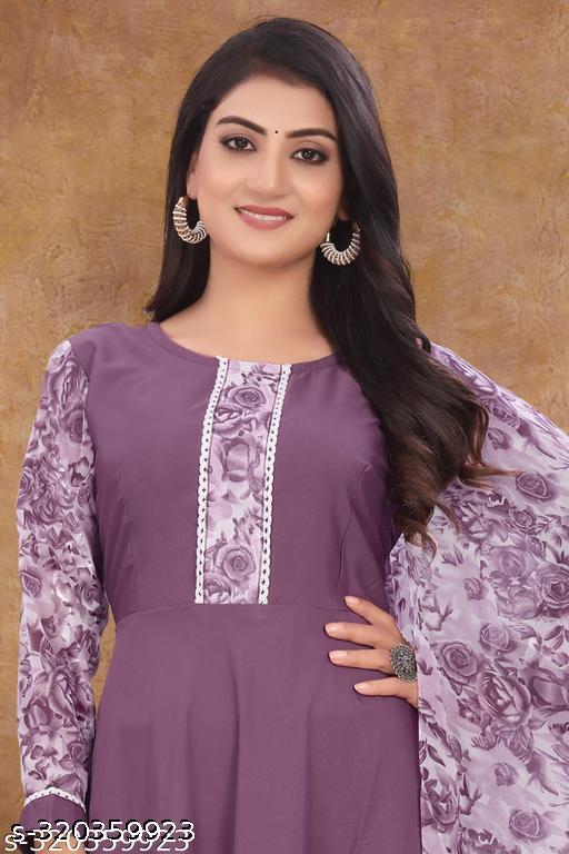 SHAKSHI KURTI AND DUPATTA SET RUST - Triffystore 