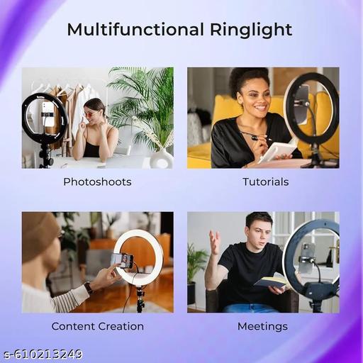 10 Inches Big LED Ring Light for Camera, Phone tiktok YouTube Video Shooting and Makeup, 10" inch Ring Light with 7 Feet Long Foldable and Lightweight Tripod Stand - Triffystore 