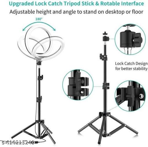 10 Inches Big LED Ring Light for Camera, Phone tiktok YouTube Video Shooting and Makeup, 10" inch Ring Light with 7 Feet Long Foldable and Lightweight Tripod Stand - Triffystore 