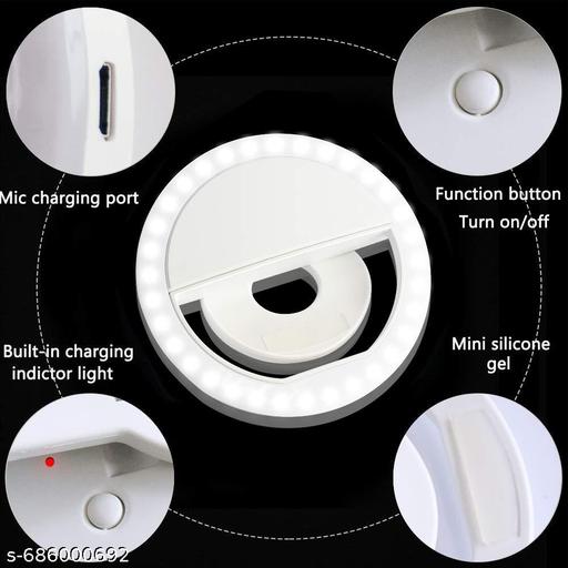 Portable LED Ring Selfie Light for All Smartphones | Tablets Enhancing Ring Light with 3 Level of Brightness for Photography Video Calling (Smart Phones Laptop Tablet LED Ring Selfie Light) - Triffystore 