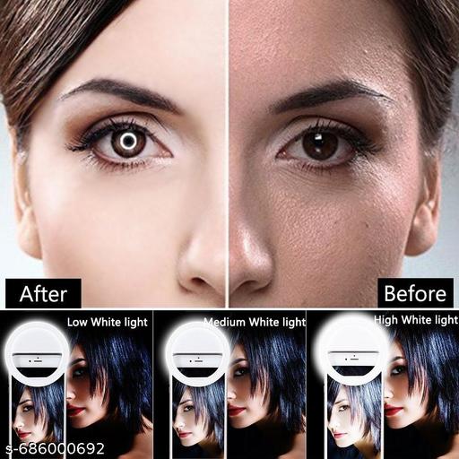 Portable LED Ring Selfie Light for All Smartphones | Tablets Enhancing Ring Light with 3 Level of Brightness for Photography Video Calling (Smart Phones Laptop Tablet LED Ring Selfie Light) - Triffystore 