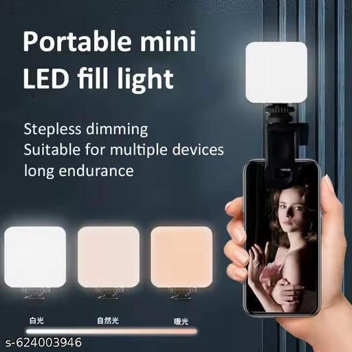 ZIRAK Rechargeable Selfie LED Clip Light for Mobile & Laptop – Adjustable Brightness RGB Video Light for Makeup, Live Streaming & Video Calls - Triffystore 