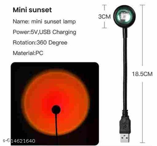 7 COLORS, 360 DEGREE ROTATION USB SUNSET LAMP PROJECTOR NIGHT LIGHT + 2025 ROMANTIC AUTO ROOF USB STAR WITH MINI DISCO - Triffystore 