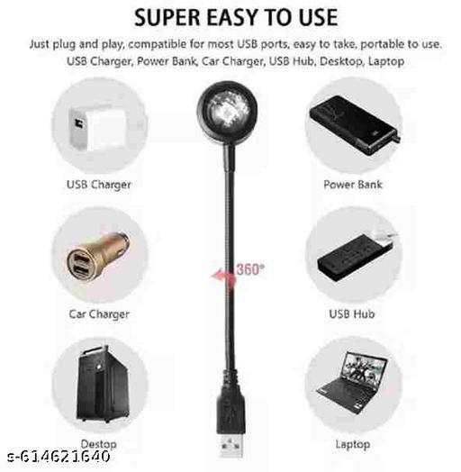 7 COLORS, 360 DEGREE ROTATION USB SUNSET LAMP PROJECTOR NIGHT LIGHT + 2025 ROMANTIC AUTO ROOF USB STAR WITH MINI DISCO - Triffystore 