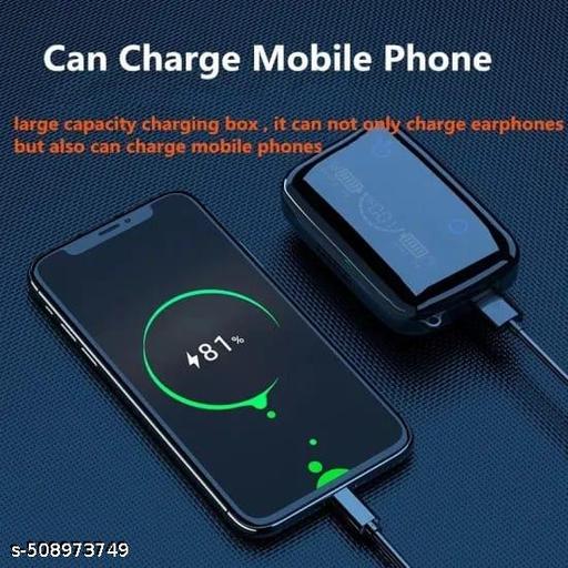 M 19 TWS Bluetooth 5.0 Wireless In Ear Earbuds Touch Waterproof LED Digital Display Bluetooth Headset (Black, True Wireless) - Triffystore 