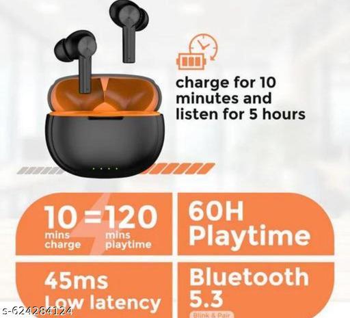Earbuds with 11.2MM Drivers, 48Hrs Playtime, ENC & Quad Mic (GY3) Bluetooth  (Grey, Blue, True Wireless) - Triffystore 