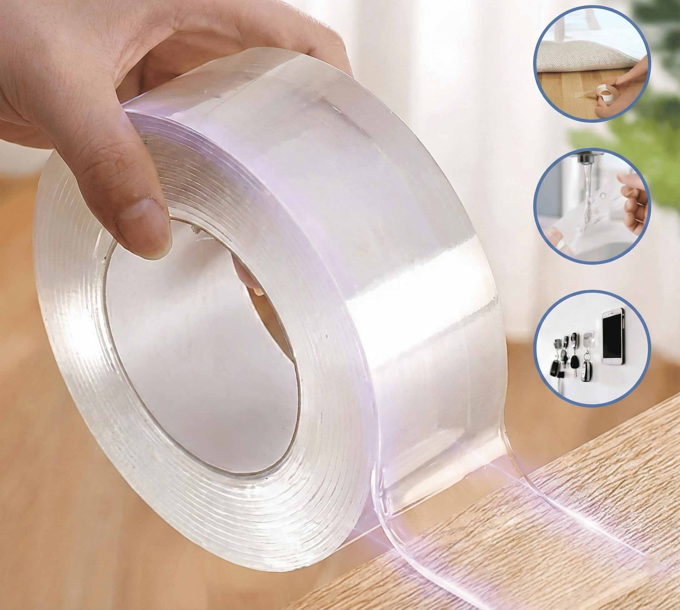 Double Sided Tape -3 Meter Multipurpose Double Sided Tape - Adhesive Tape, Heavy Duty, Heat Resistant, Multi-Functional, Removable, Washable, Anti-Slip Gel Nano Grip Tape (grip tape) - Nayizan