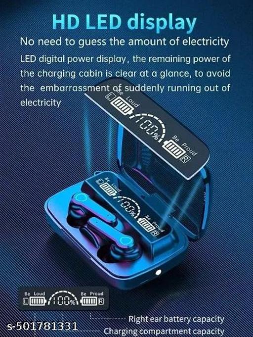 M19 TWS Wireless Headphones with Touch Control With Flashlight Bluetooth Headset (Black, True Wireless) - Triffystore 