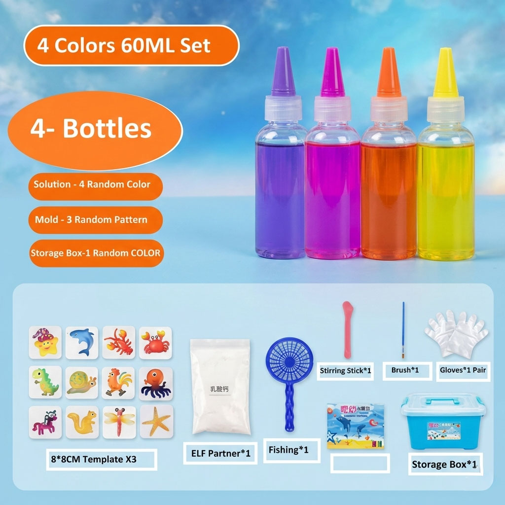 Magic Water ELF Toys, Creative 3D Handmade Magic Gels Toys Homemade DIY Handmade Material Kit - Nayizan
