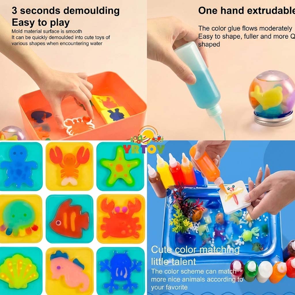 Magic Water ELF Toys, Creative 3D Handmade Magic Gels Toys Homemade DIY Handmade Material Kit - Nayizan