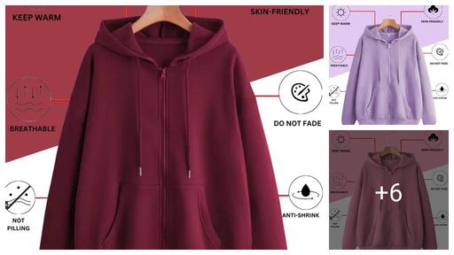 Men’s Winter Wear : Unisex full-Zipper Full Sleeve Sweatshirt