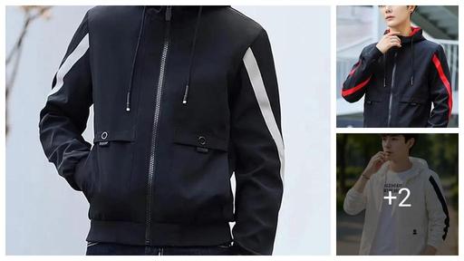 "Men’s Stylish Striped Zipper Jacket | Trendy Casual Slim Fit Hoodie for Daily Wear"