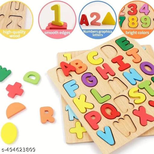 3d wooden capital alphabet, Numeric  puzzles for children, montessori educational learning letters , Numbers & Shapes  puzzle board toy| combo of 2 boards - Triffystore 