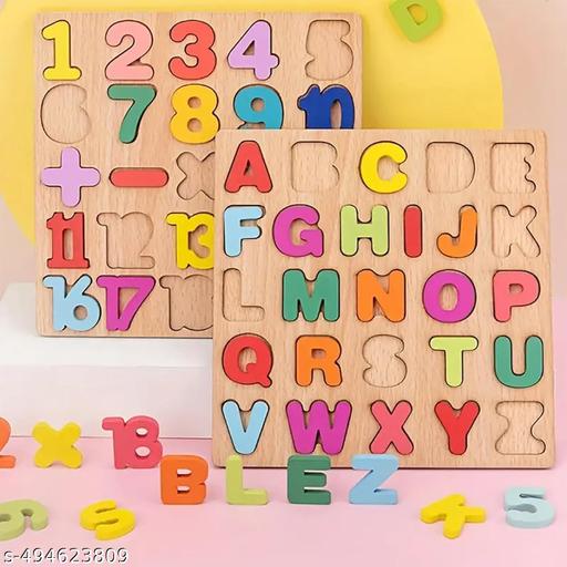 3d wooden capital alphabet, Numeric  puzzles for children, montessori educational learning letters , Numbers & Shapes  puzzle board toy| combo of 2 boards - Triffystore 