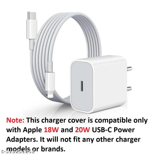 3D Cartoon Silicone Charger Cover | Cute Fast Charger Case Cover for 18W/20W | Mobile Adapter Protective Cover with Cable Protector & Wire Saver | USB-C Charger Case Compatible for iPhone Adapter. - Triffystore 