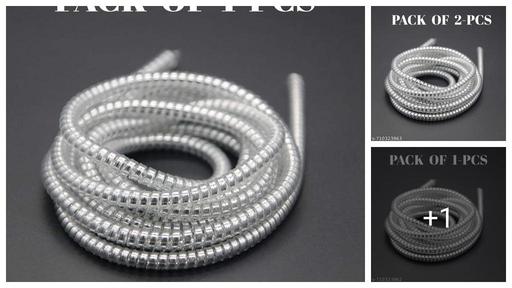 Spiral Cable Protector 1.5 Meter (150 cm) | Plastic Wire Protector & Charger Winder for iPhone & Android Charging Cables | Anti-Break Cord Saver (Silver, 1 Pc)