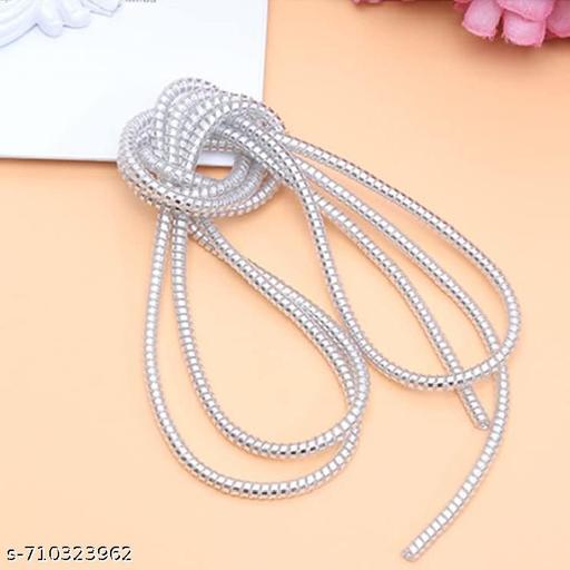 Spiral Cable Protector 1.5 Meter (150 cm) | Plastic Wire Protector & Charger Winder for iPhone & Android Charging Cables | Anti-Break Cord Saver (Silver, 1 Pc) - Shopperrr 