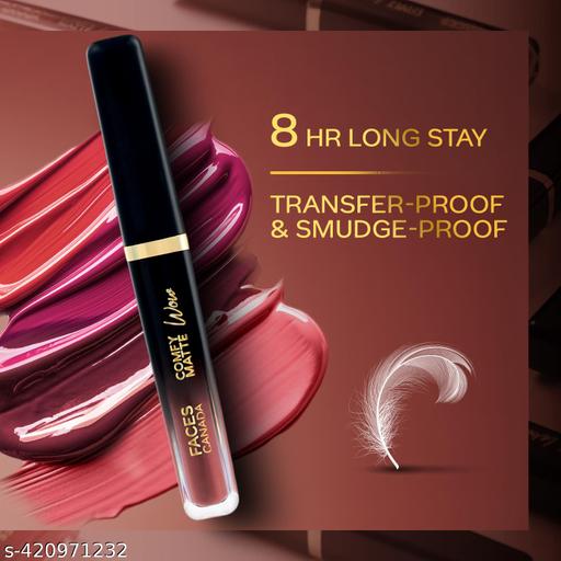 Comfy Matte Wow Liquid Lipstick - Cocoa Crush 07, 3.8ml | One Swipe Application | Highly Pigmented | Comfortable Wear | Glides Smoothly | Long Lasting | Transferproof - Akhilo.com