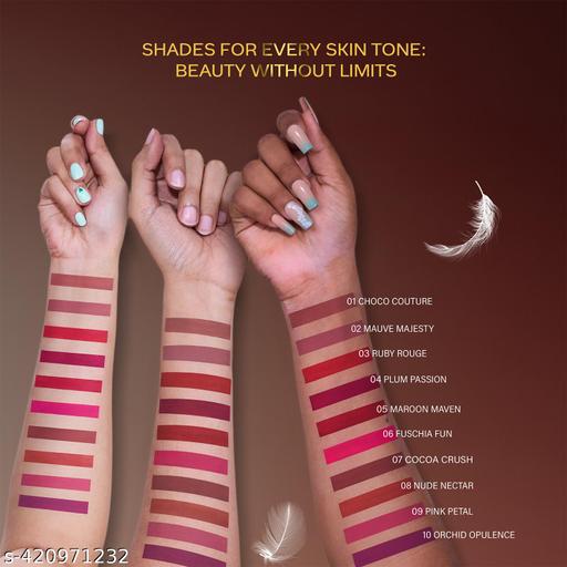 Comfy Matte Wow Liquid Lipstick - Cocoa Crush 07, 3.8ml | One Swipe Application | Highly Pigmented | Comfortable Wear | Glides Smoothly | Long Lasting | Transferproof - Akhilo.com