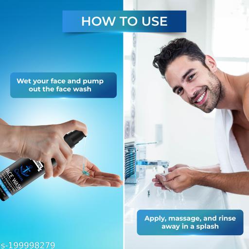 Ocean Face Wash for Men | Fight Acne & Pimples, Brighten Skin, Clears Dirt, Oil Control, Refreshing Feel - Multi-Action Formula | 100 ml | Pack of 2 - Akhilo.com