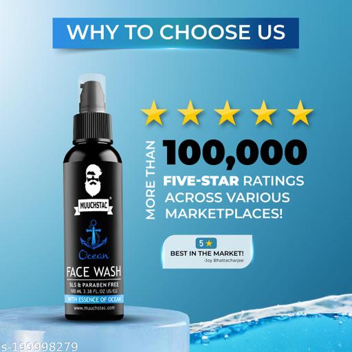 Ocean Face Wash for Men | Fight Acne & Pimples, Brighten Skin, Clears Dirt, Oil Control, Refreshing Feel - Multi-Action Formula | 100 ml | Pack of 2 - Akhilo.com