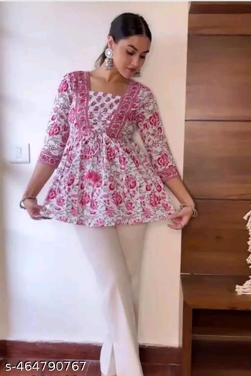 womens Cotton Printed top, Cotton top, festival top, partywear top, dailywear top, Office wear top - amamestyle