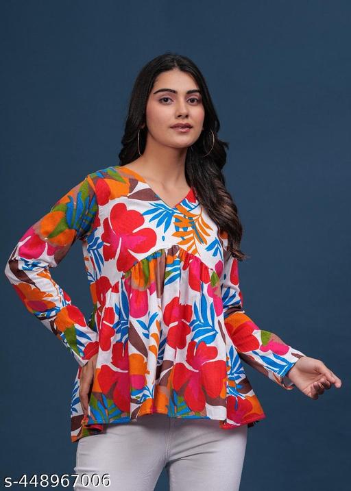 Trending Cotton Colorful Peplam Top for  Women. - amamestyle