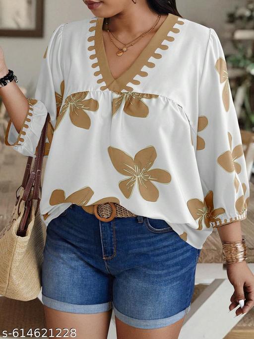 Women's rayon print top, floral top, printed top, party wear top, festive top - amamestyle