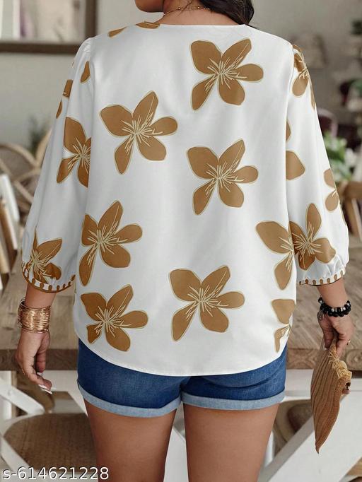 Women's rayon print top, floral top, printed top, party wear top, festive top - amamestyle