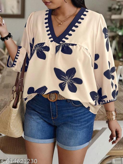 Womens Rayon Printed Top, Flower top, printed top, partywear top, festival top - amamestyle