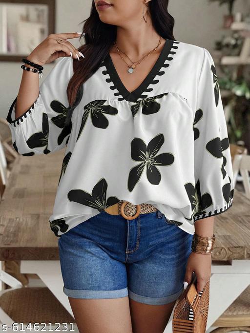 Womens Rayon Printed Top, Flower top, printed top, partywear top, festival top - amamestyle