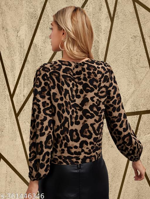 Women's Round Neck Black Tops & Tunics - amamestyle